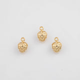 18K Gold PVD Strawberry Fruit Charms 9x14mm 22k s White Gold Charms - Tarnish Resistant