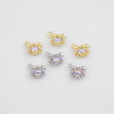 18K Gold PVD Crab Charms 7x10mm s White Gold Charms - Tarnish Resistant