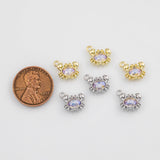 18K Gold PVD Crab Charms 7x10mm s White Gold Charms - Tarnish Resistant