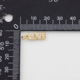 18K Gold PVD Flower Rose Charm 7x26mm s White Gold Charms - Tarnish Resistant