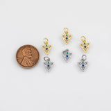 18K Gold PVD Evil Eye Triangle Charm 9x10mm Charm s White Gold Charms - Tarnish Resistant