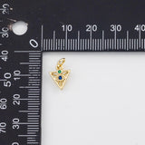 18K Gold PVD Evil Eye Triangle Charm 9x10mm Charm s White Gold Charms - Tarnish Resistant