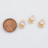 18K Gold PVD Cat Charms 8x12mm 22k s White Gold Charms - Tarnish Resistant