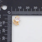 18K Gold PVD Cat Charms 8x12mm 22k s White Gold Charms - Tarnish Resistant