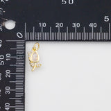 18K Gold PVD Flower Rose Charm 6x15mm Charm s White Gold Charms - Tarnish Resistant