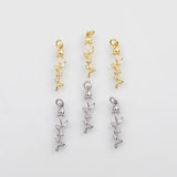 18K Gold PVD Flower Rose Charm 7x26mm s White Gold Charms - Tarnish Resistant