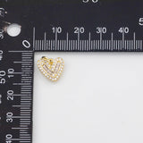 18K Gold PVD Heart Charm 12x11mm Charm s White Gold Charms - Tarnish Resistant