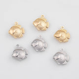 18K Gold PVD Angel Fish Angelfish charms 18x18mm 22k s White Gold Charms - Tarnish Resistant