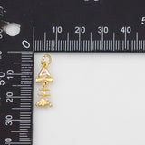 18K Gold PVD Fish Charm Pink 7x20mm s White Gold Charms - Tarnish Resistant