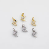 18K Gold PVD Dolphin Charm 6x9mm Charm s White Gold Charms - Tarnish Resistant