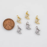 18K Gold PVD Dolphin Charm 6x9mm Charm s White Gold Charms - Tarnish Resistant