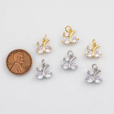 18K Gold PVD Cherry Charm 10X12 s White Gold Charms - Tarnish Resistant