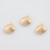 18K Gold PVD Shell Charms 14x13mm Bar s Gold Charms - Tarnish Resistant