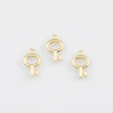 18K Gold PVD Key Charm - Tarnish Resistant