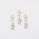 18K Gold PVD Fish bone Charm - Tarnish Resistant