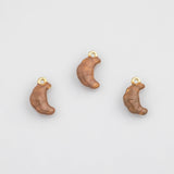 18K Gold PVD Croissant French bread Charm - Tarnish Resistant