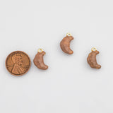 18K Gold PVD Croissant French bread Charm - Tarnish Resistant