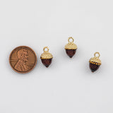 18K Gold PVD Acorn fruit Charm - Tarnish Resistant