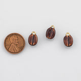 18K Gold PVD Coffee bean fruit Charm - Tarnish Resistant