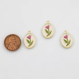 18K Gold PVD Rose flower Charm - Tarnish Resistant