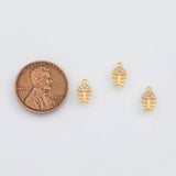 18K Gold PVD Fish bone Charm - Tarnish Resistant