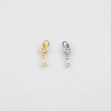 18K Gold PVD Heart key Charm - Tarnish Resistant