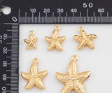 18K Gold PVD Starfish star fish Charm - Tarnish Resistant