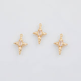 18K Gold PVD Cross north star Charm - Tarnish Resistant
