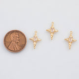 18K Gold PVD Cross north star Charm - Tarnish Resistant