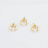 18K Gold PVD Horn Charm 13x13mm s White Gold Charms - Tarnish Resistant