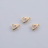 18K Gold PVD Heart Lobster Clasp charm - Tarnish Resistant
