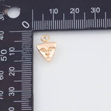18K Gold PVD Dainty Triangle Face 10x12mm 22k Earrings s Charm Charms - Tarnish Resistant