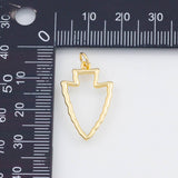 18K Gold PVD Arrowhead charm 15x25mm 22k pendant charms - Tarnish Resistant