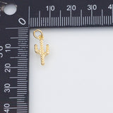 18K Gold PVD 22k cactus charm 7x15mm pendant charms - Tarnish Resistant