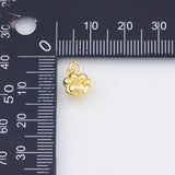 18K Gold PVD 22k 3d paws charm dog cat paw animal 8x10mm charm pendant charms - Tarnish Resistant