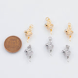 18K Gold PVD 22k snake charm 19x9mm black eyes charm pendant charms - Tarnish Resistant