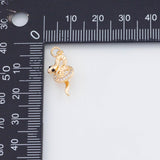 18K Gold PVD 22k snake charm 19x9mm black eyes charm pendant charms - Tarnish Resistant