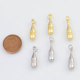 18K Gold PVD 22k Wine Bottle Charm 6x20mm Pendant Charms - Tarnish Resistant