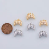 18K Gold PVD 22k PS video game controller charm video game console controller 14x11mm pendant charms - Tarnish Resistant
