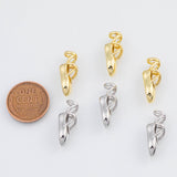 18K Gold PVD ballet shoes ballerina dance dancing shoes charm 6x8x20mm charms - Tarnish Resistant