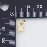 18K Gold PVD 22k Star 6mm Charm Pendant Charms - Tarnish Resistant