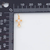 18K Gold PVD 22k dainty cross charm 8x14mm earrings s charm charms - Tarnish Resistant