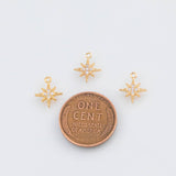 18K Gold PVD Dainty north star charm 9x10mm 22k pendant charms - Tarnish Resistant