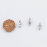 18K Gold PVD dainty sea snail shell ocean beach charm 12x5mm earrings s charms - Tarnish Resistant