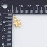 18K Gold PVD 22k Pound Sign Charm 8x14mm Number Hashtag Hash No. Sign Charm Pendant Charms - Tarnish Resistant