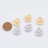 18K Gold PVD 22k butterfly charm 14mm freem coin pendant charms - Tarnish Resistant