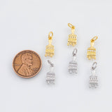 18K Gold pvd Paint Brush Paintbrush Charm 6x14mm 22k Pendant Charms - Tarnish Resistant