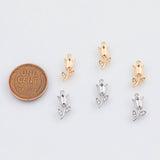 18K Gold PVD Rose tulip charm flower 7x14mm 22k pendant charms - Tarnish Resistant