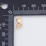 18K Gold PVD Rose tulip charm flower 7x14mm 22k pendant charms - Tarnish Resistant