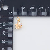 18K Gold PVD Marijuana leaf charm 12x8mm 22k pendant charms 420 - Tarnish Resistant